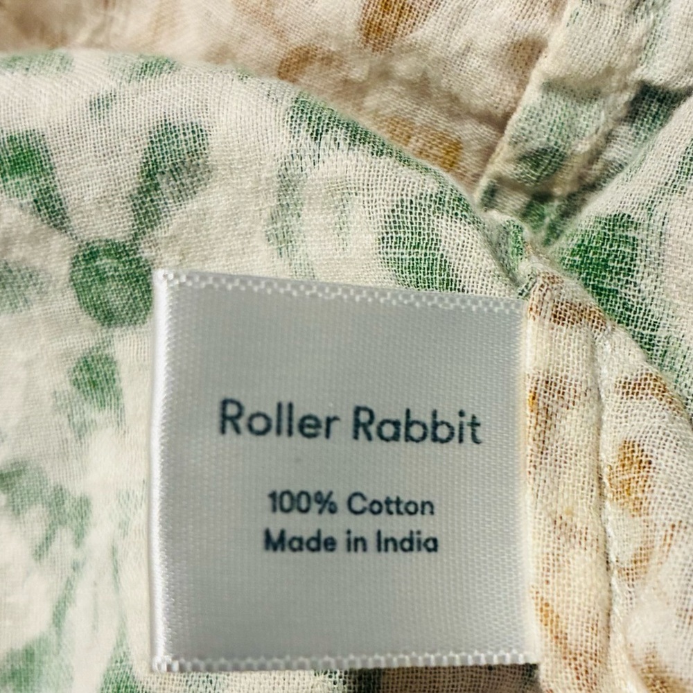 Roller Rabbit mixed print orange green brown &white boho patterned cotton top. L - Picture 5 of 6